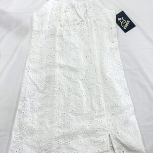 girls white eyelet dress s(6/7)