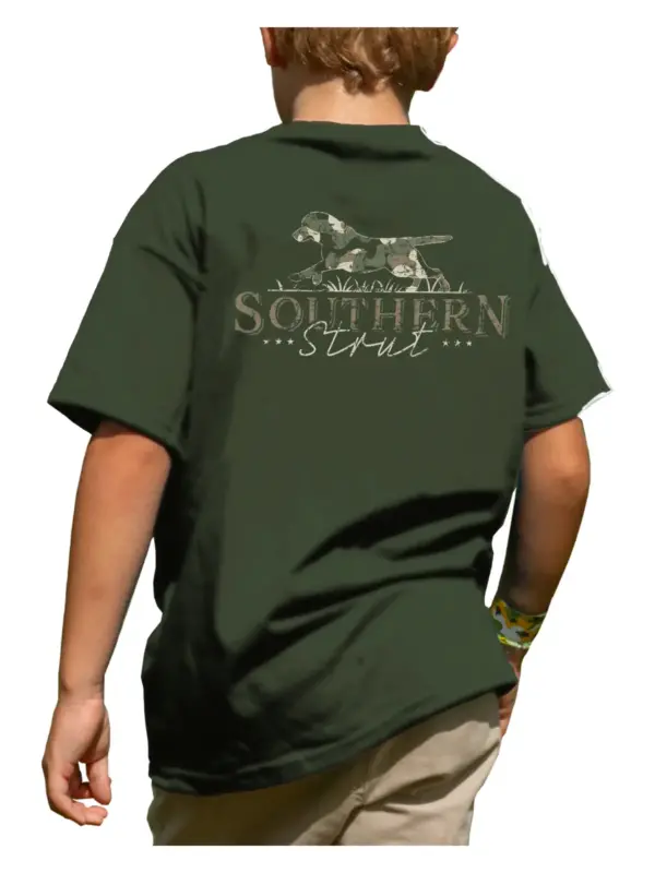 boy’s southern strut camo pup tee