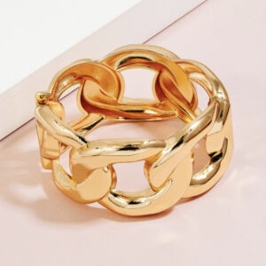 wide gold chain bangle