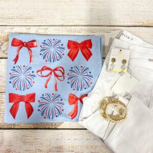 fourth of july bow tee